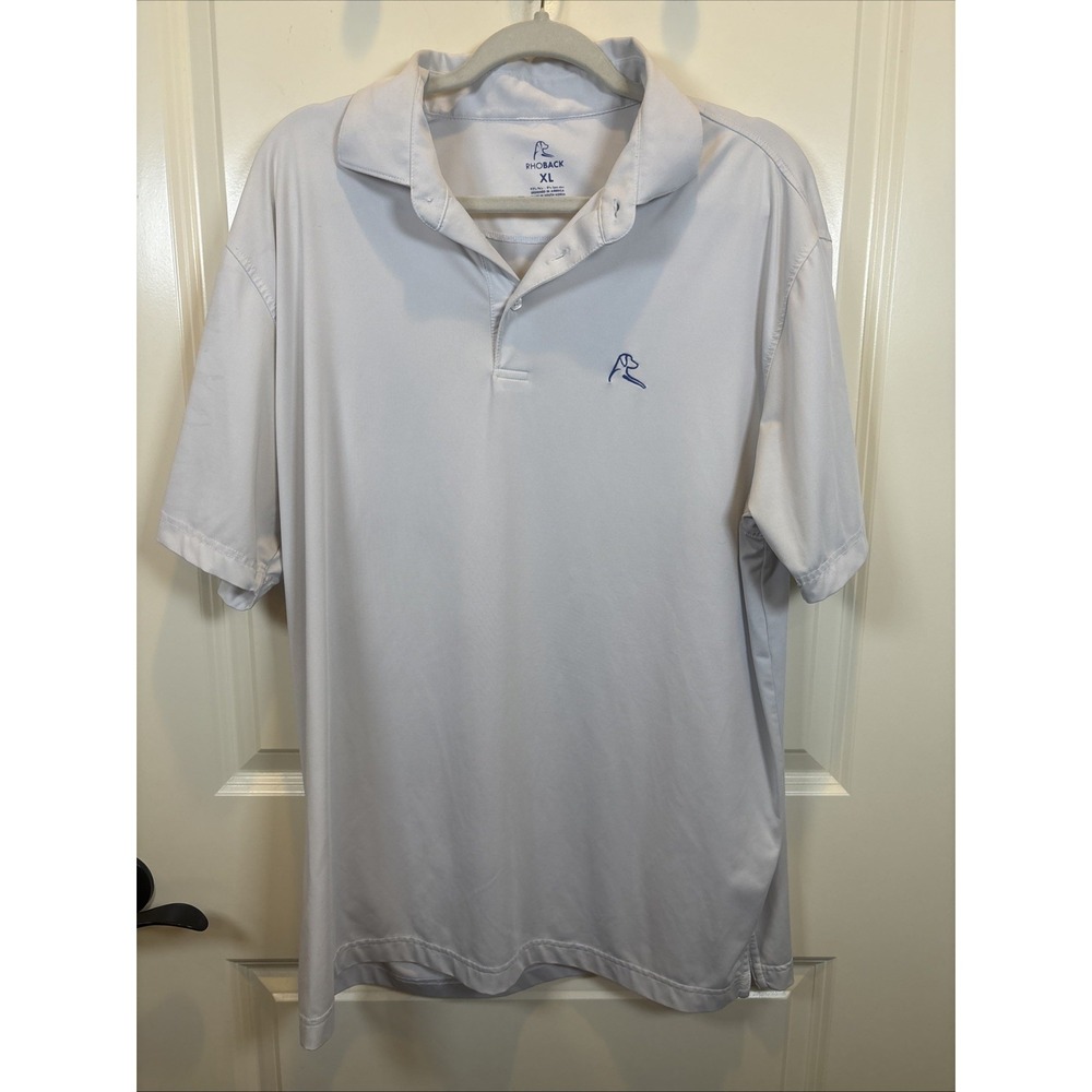 Rhoback Polo Shirt Men Gray Size XL Golf Performance Lightweight Stretch Outdoor